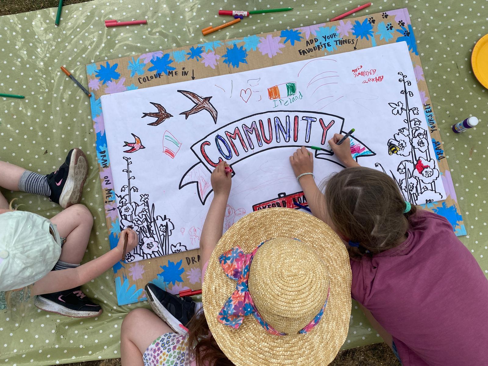 Kids' "community" colouring board
